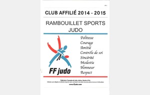 RAMBOUILLET SPORTS JUDO-JUJITSU - CLUB AFFILIE F.F. JUDO 2014 - 2015